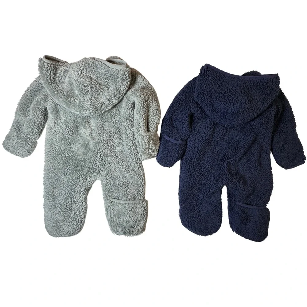 Nike Baby 3M Sherpa Hooded Coverall 2-Pack Blue & Gray One‎ piece Jumpsuit